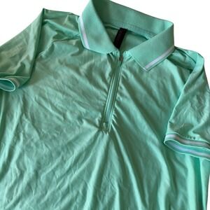 Mondetta Women's M Quarter Zip Performance Polo Mint Green Golf Shirt‎ Quick Dr